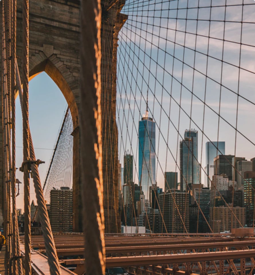 Bridge Support System with city in the foreground